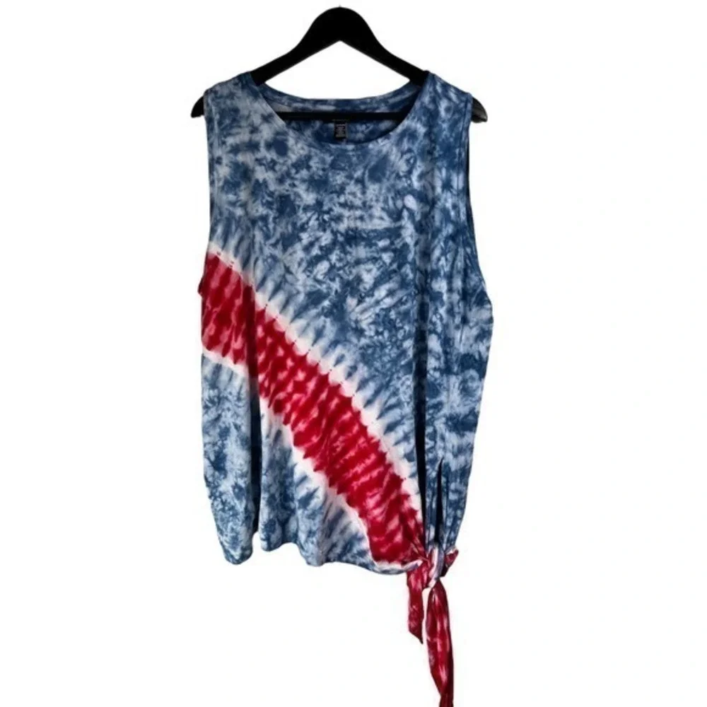 CHAPS 2XL NWOT tie die sleeveless tee - Picture 2 of 7